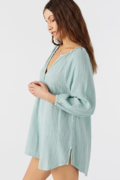 Women O’Neill Cover-Ups<KRYSTEN CRINKLE DOUBLE GAUZE TUNIC SWIM COVER-UP