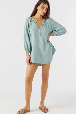 Women O’Neill Cover-Ups<KRYSTEN CRINKLE DOUBLE GAUZE TUNIC SWIM COVER-UP