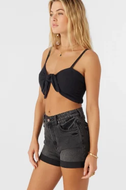 Women O’Neill Tops<LEA TIE-FRONT CROP TOP