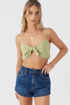 Women O’Neill Tops<LEA TIE-FRONT CROP TOP