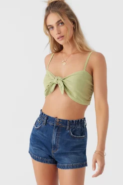Women O’Neill Tops<LEA TIE-FRONT CROP TOP