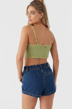 Women O’Neill Tops<LEA TIE-FRONT CROP TOP