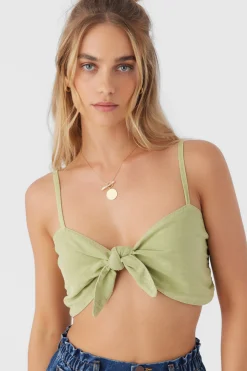 Women O’Neill Tops<LEA TIE-FRONT CROP TOP