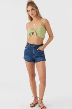 Women O’Neill Tops<LEA TIE-FRONT CROP TOP