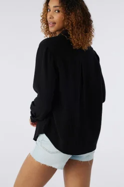 Women O’Neill Cover-Ups<LENI CRINKLE DOUBLE GAUZE BUTTON DOWN SHIRT