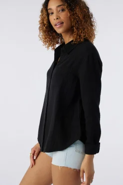 Women O’Neill Cover-Ups<LENI CRINKLE DOUBLE GAUZE BUTTON DOWN SHIRT