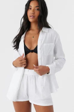 Women O’Neill Cover-Ups<LENI CRINKLE DOUBLE GAUZE BUTTON DOWN SHIRT