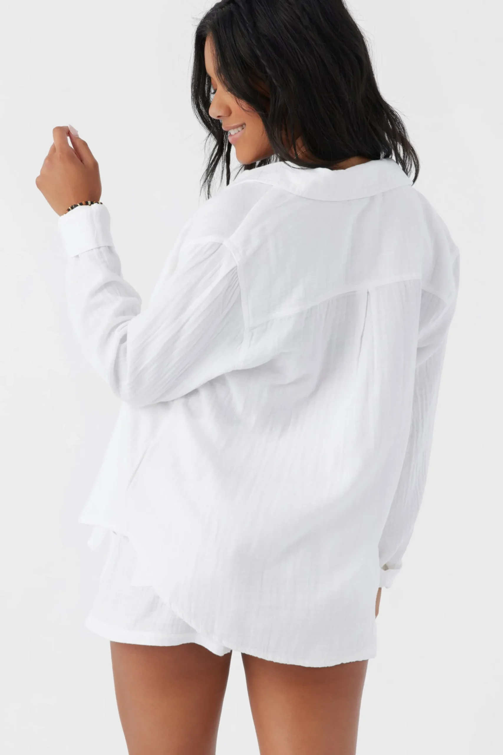 Women O’Neill Cover-Ups<LENI CRINKLE DOUBLE GAUZE BUTTON DOWN SHIRT