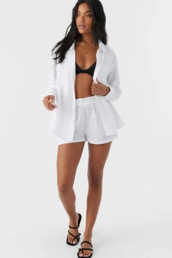 Women O’Neill Cover-Ups<LENI CRINKLE DOUBLE GAUZE BUTTON DOWN SHIRT