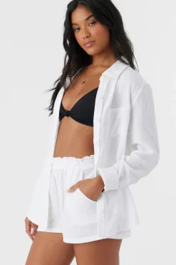 Women O’Neill Cover-Ups<LENI CRINKLE DOUBLE GAUZE BUTTON DOWN SHIRT