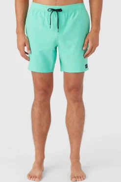 O’Neill Side Pockets|Swim Trunks<LENNOX HERMOSA SOLID ELASTIC WAIST 17" SWIM TRUNKS