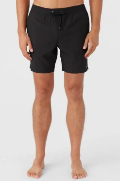 O’Neill Side Pockets|Swim Trunks<LENNOX HERMOSA SOLID ELASTIC WAIST 17" SWIM TRUNKS