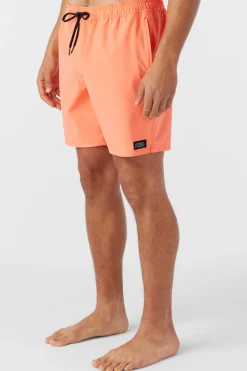 O’Neill Side Pockets|Swim Trunks<LENNOX HERMOSA SOLID ELASTIC WAIST 17" SWIM TRUNKS