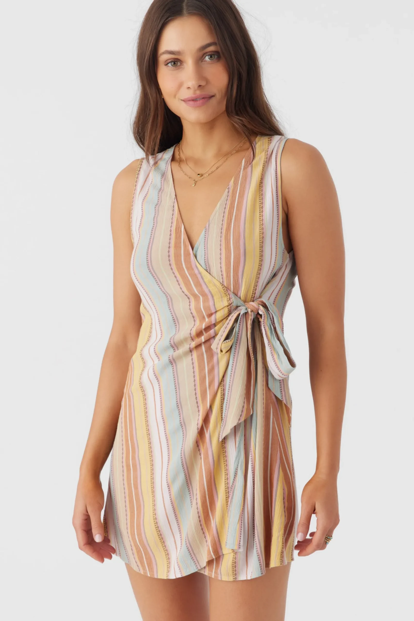 Women O’Neill Dresses<MAIZIE STRIPE WRAP MINI DRESS