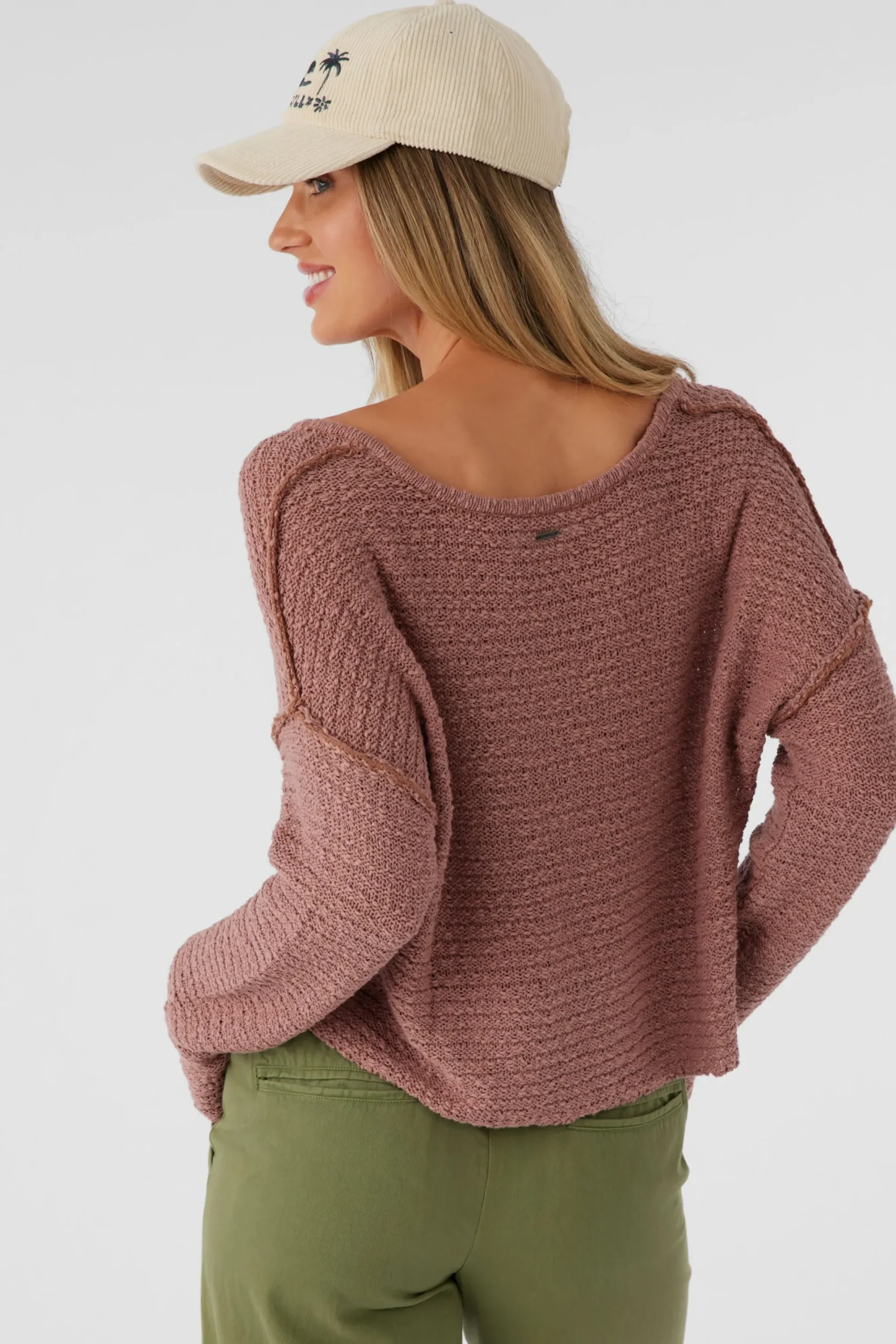 Women O’Neill Sweaters, Hoodies & Fleece|Tops<MARINA COTTON SLUB V-NECK SWEATER