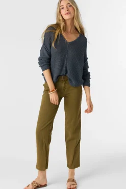 Women O’Neill Sweaters, Hoodies & Fleece<MARINA COTTON SLUB V-NECK SWEATER