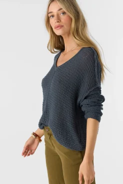 Women O’Neill Sweaters, Hoodies & Fleece<MARINA COTTON SLUB V-NECK SWEATER