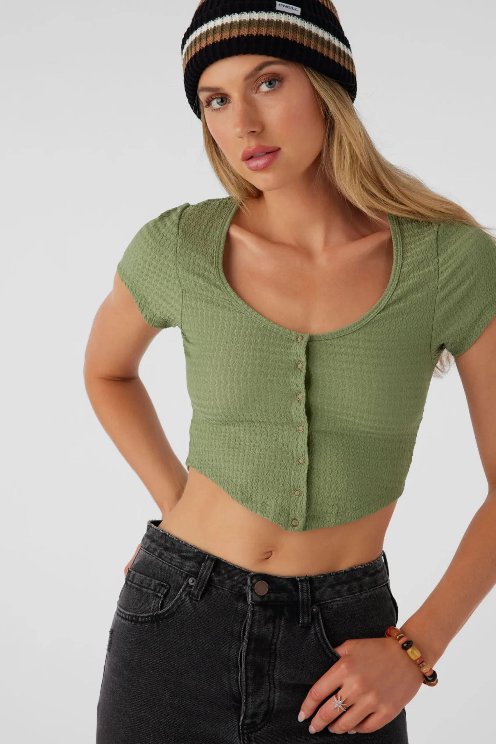 Women O’Neill Tops<MARLENA TEXTURED KNIT CROP TOP