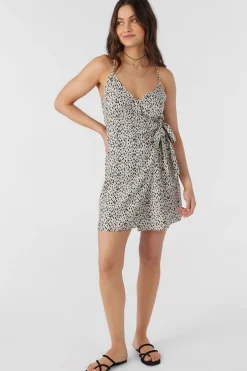 Women O’Neill Dresses<MARLO DREA ANIMAL WRAP DRESS