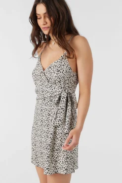 Women O’Neill Dresses<MARLO DREA ANIMAL WRAP DRESS