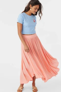 Women O’Neill Bottoms<MARNIE SOLID MIDI SKIRT