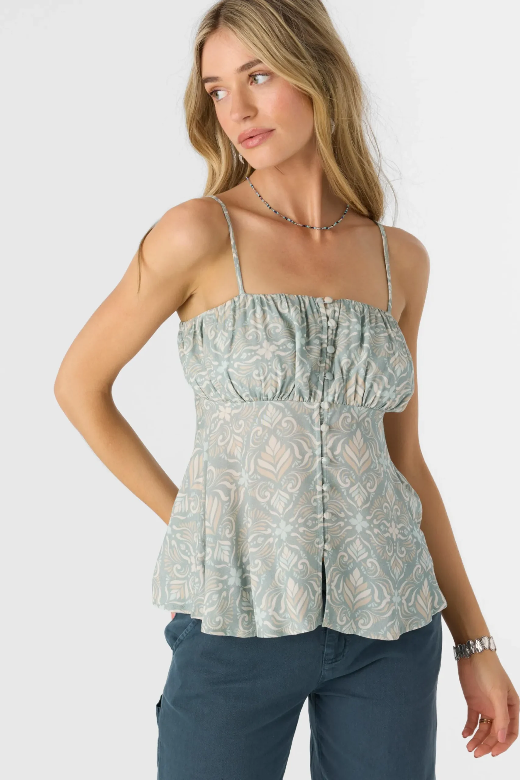 Women O’Neill Tops<MEI MARIA TILE BUTTON FRONT TANK TOP