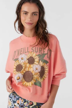 Women O’Neill Graphic Tees & Tanks<MOMENT CREW NECK CROPPED FLEECE