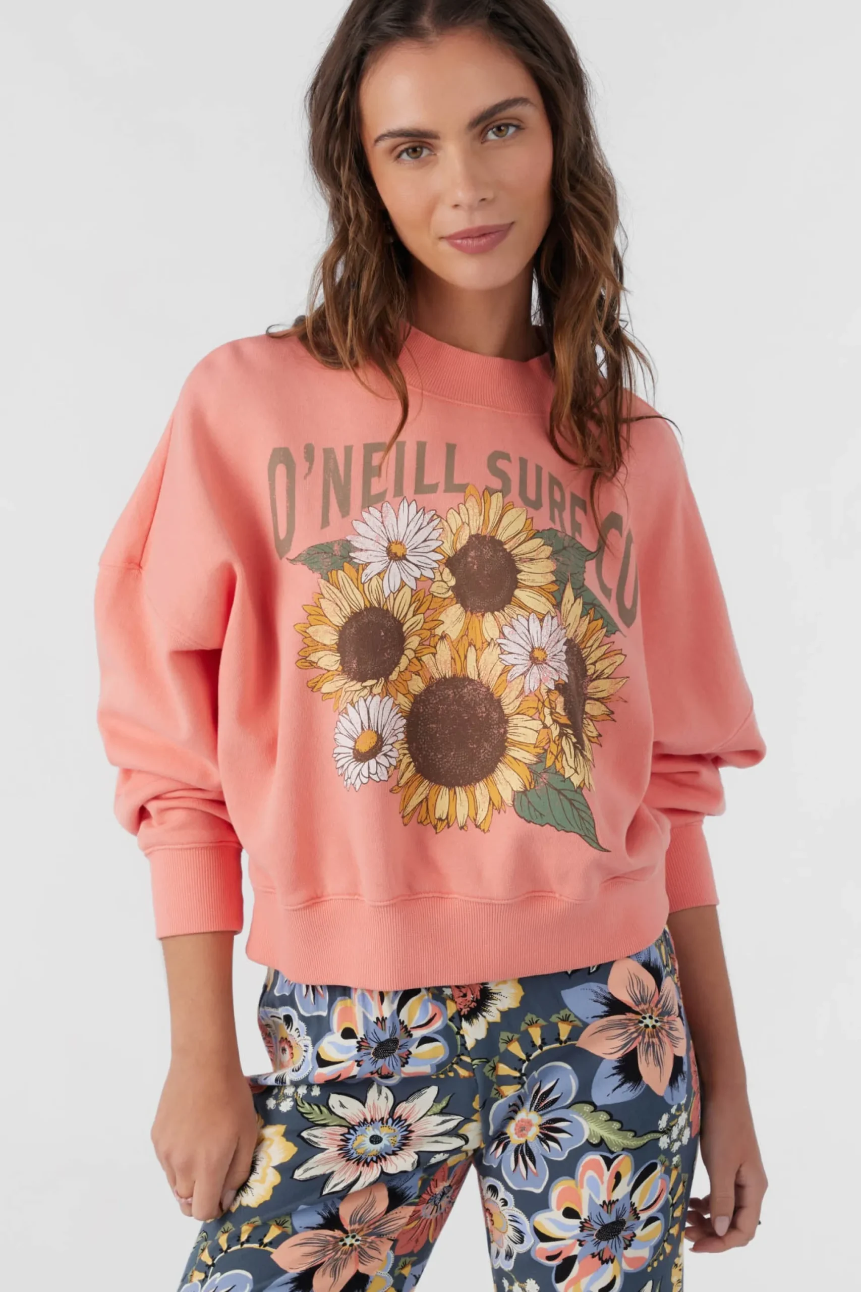 Women O’Neill Graphic Tees & Tanks<MOMENT CREW NECK CROPPED FLEECE