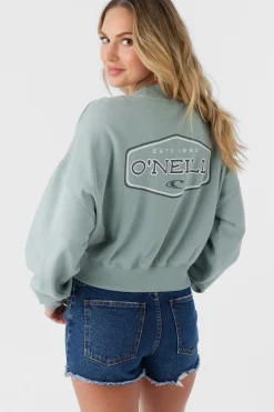Women O’Neill Graphic Tees & Tanks<MOMENT CREW NECK CROPPED FLEECE