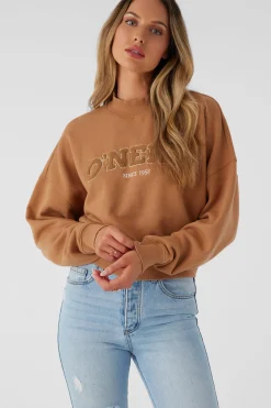 Women O’Neill Sweaters, Hoodies & Fleece<MOMENT CREW NECK CROPPED FLEECE
