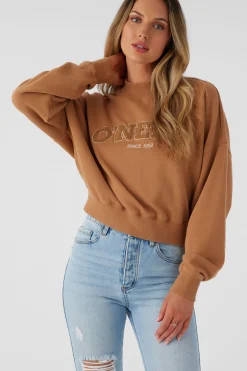 Women O’Neill Sweaters, Hoodies & Fleece<MOMENT CREW NECK CROPPED FLEECE