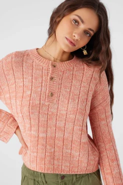 Women O’Neill Sweaters, Hoodies & Fleece<OCEANFRONT HENLEY LONG SLEEVE SWEATER