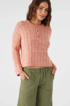 Women O’Neill Sweaters, Hoodies & Fleece<OCEANFRONT HENLEY LONG SLEEVE SWEATER