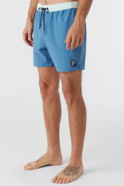 O’Neill Side Pockets|Swim Trunks<O'RIGINALS SOLID ELASTIC WAIST 16" SWIM TRUNKS