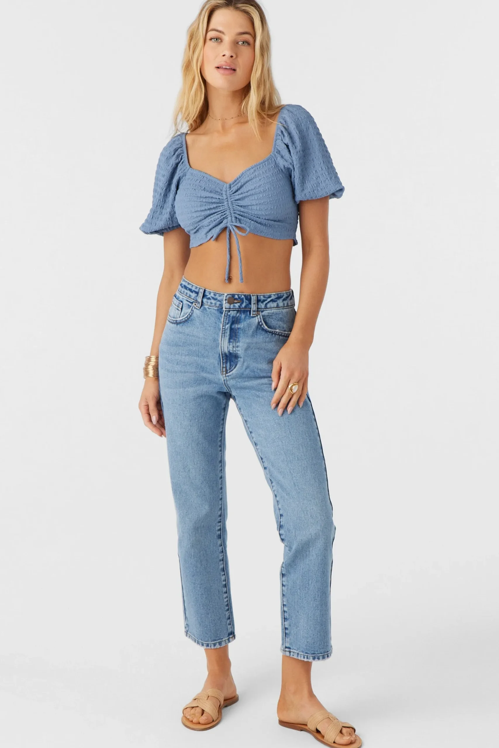 Women O’Neill Tops<POLLY TEXTURED KNIT CROP TOP