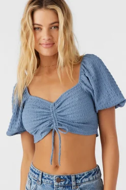 Women O’Neill Tops<POLLY TEXTURED KNIT CROP TOP