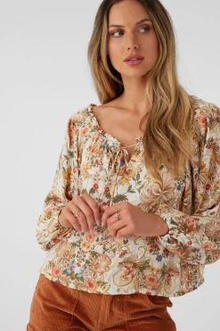 Women O’Neill Tops<RIVER SOFIA FLORAL LONG SLEEVE TOP