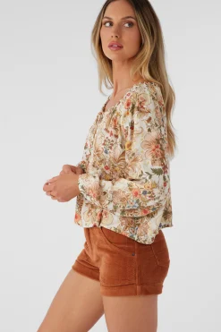 Women O’Neill Tops<RIVER SOFIA FLORAL LONG SLEEVE TOP