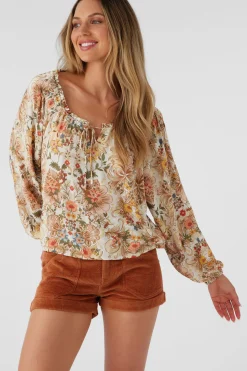 Women O’Neill Tops<RIVER SOFIA FLORAL LONG SLEEVE TOP