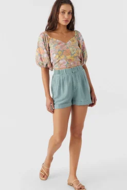 Women O’Neill Bottoms<ROWAN LINEN BLEND SHORTS