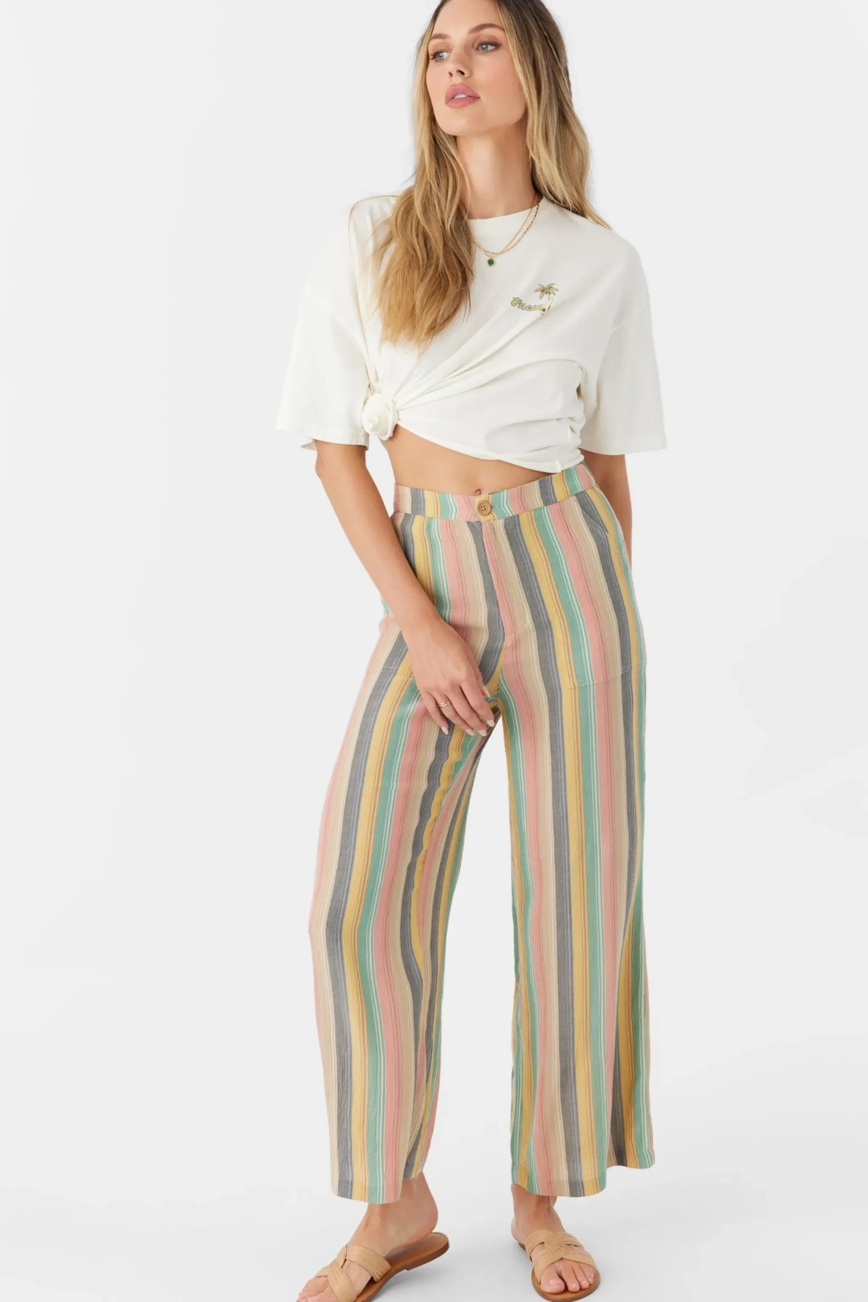 Women O’Neill Bottoms<RYLAN BEACHBOUND STRIPE WIDE LEG PANTS