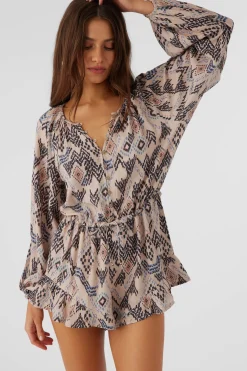 Women O’Neill Jumpsuits & Rompers<SCARLETTE PALMER PRINT LONG SLEEVE ROMPER