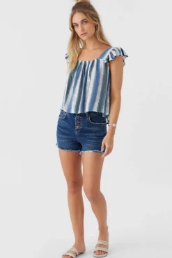 Women O’Neill Tops<SYNDIE FADE STRIPE RUFFLE SLEEVE TOP