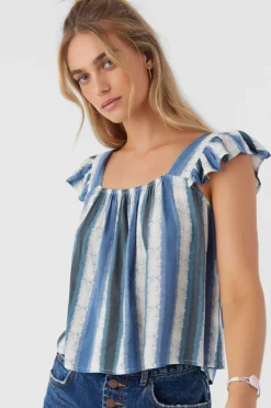 Women O’Neill Tops<SYNDIE FADE STRIPE RUFFLE SLEEVE TOP