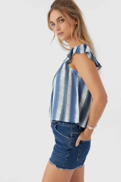 Women O’Neill Tops<SYNDIE FADE STRIPE RUFFLE SLEEVE TOP
