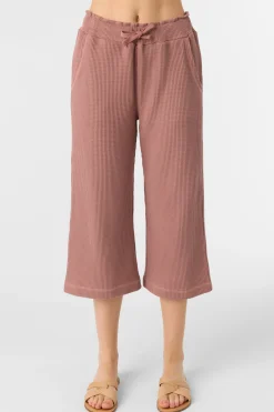 Women O’Neill Bottoms<TOUR WAFFLE KNIT CROPPED LOUNGE PANTS