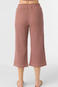 Women O’Neill Bottoms<TOUR WAFFLE KNIT CROPPED LOUNGE PANTS