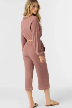 Women O’Neill Bottoms<TOUR WAFFLE KNIT CROPPED LOUNGE PANTS
