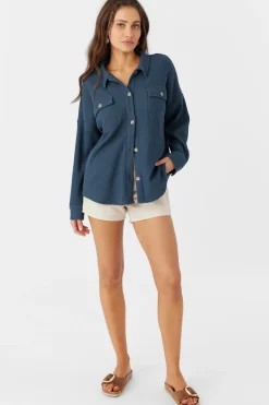 Women O’Neill Tops<TOUR WAFFLE KNIT OVERSIZED FIT SHACKET
