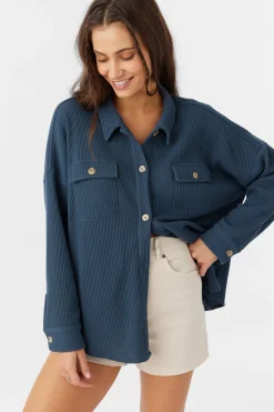 Women O’Neill Tops<TOUR WAFFLE KNIT OVERSIZED FIT SHACKET